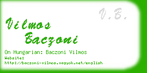 vilmos baczoni business card